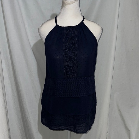 Elegant Navy Halter Top by White House Black Market size xs - Picture 1 of 4